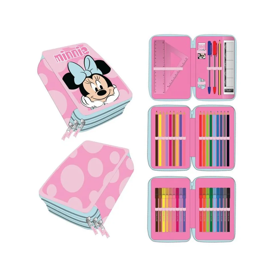 Astuccio 3 Scomparti Minnie Cerdà