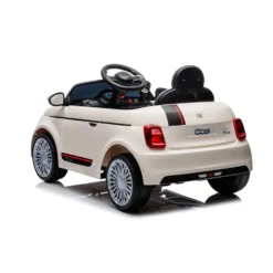 Auto elettrica Nuova Fiat 500 bianca per bambini - Mazzeo Giocattoli