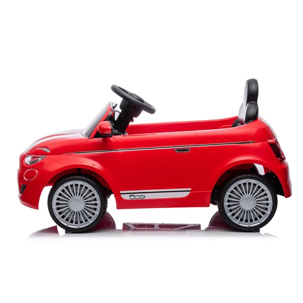 Auto elettrica Nuova Fiat 500 rossa per bambini - Mazzeo Giocattoli