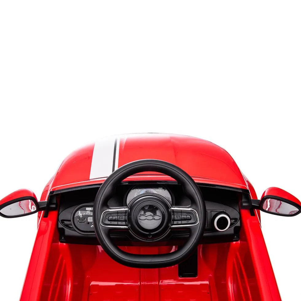 Auto elettrica Nuova Fiat 500 rossa per bambini - Mazzeo Giocattoli
