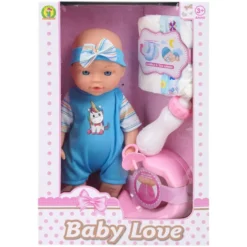 Bambola Baby Love 30 cm con accessori - Mazzeo Giocattoli