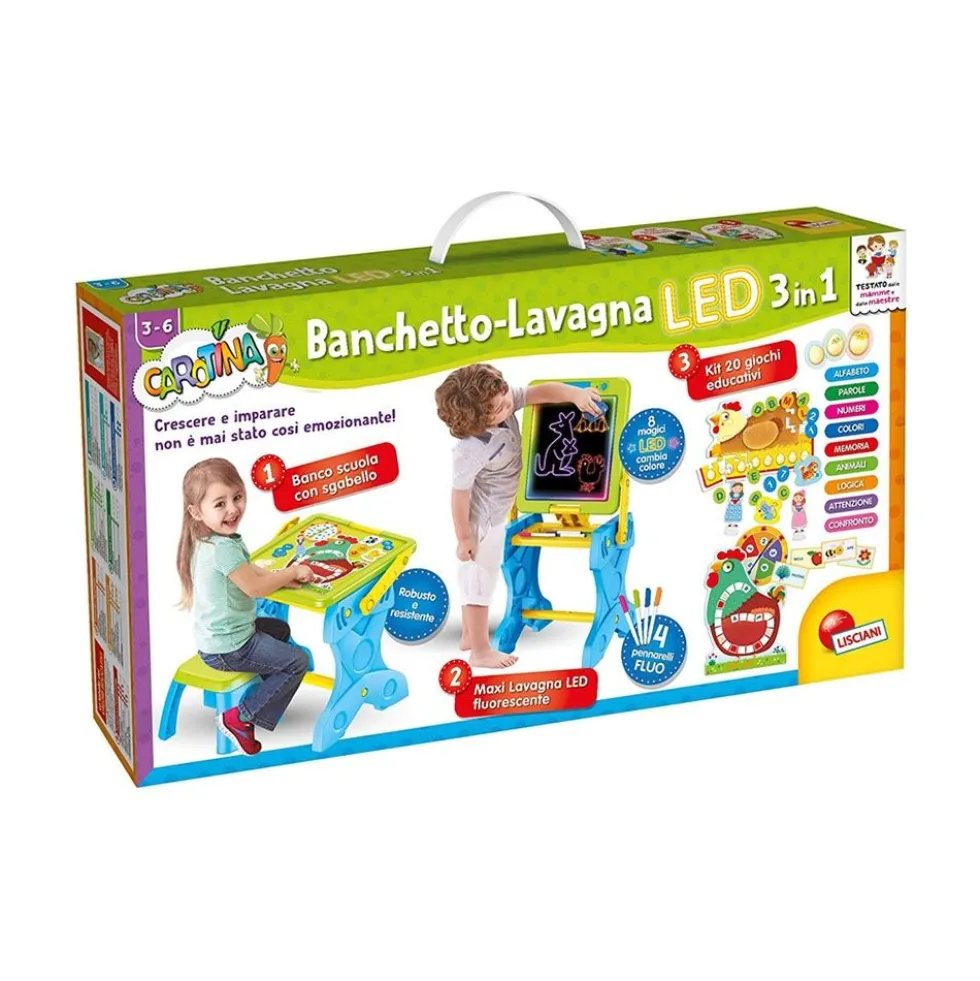 Carotina Banchetto-Lavagna LED 3-1 - Lisciani