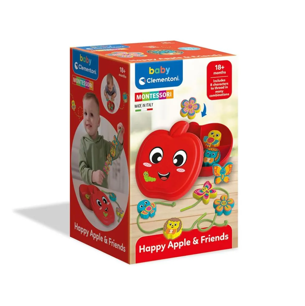 Clementoni Baby Happy Apple & Friends Gioco Montessori 18+ Mesi