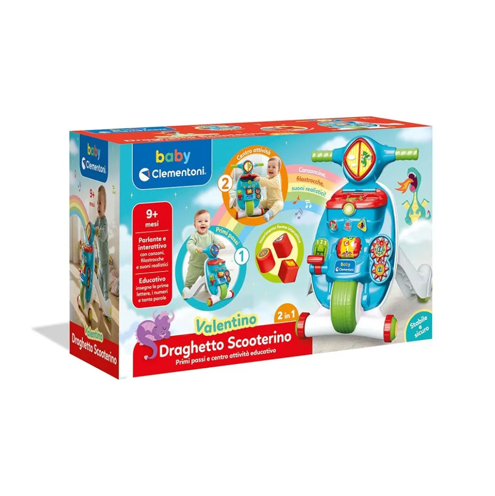 Clementoni Baby Valentino Draghetto Scooterino 2 in 1