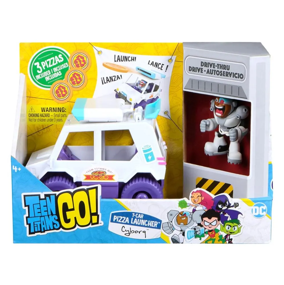 DC Comics Teen Titans Go T-Car Pizza Launcher con Cyborg – Spin Master