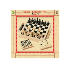 Gioco da tavolo con dama, scacchi e tris - mazzeo giocattoli