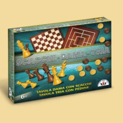 gioco da tavolo scacchi dama e tria - edizione marca stella