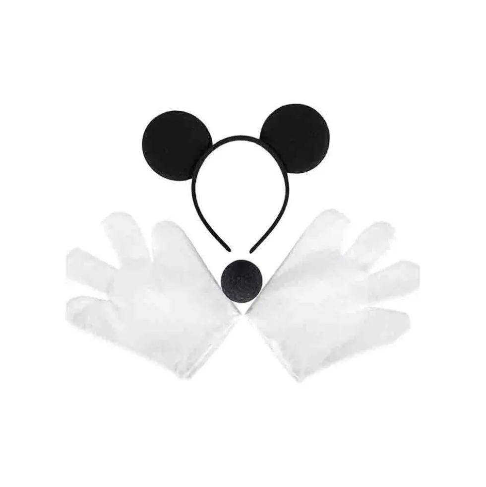 kit orecchie guanti e naso di topolino