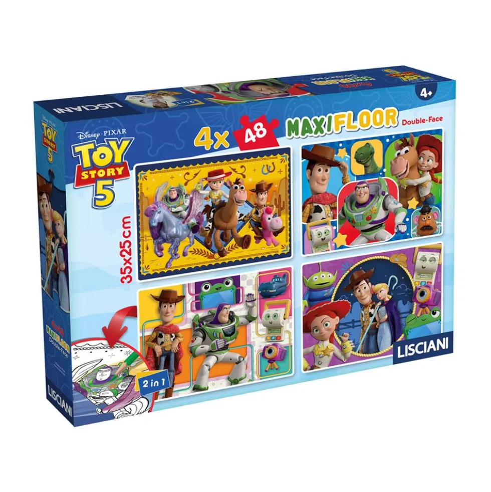 Lisciani Giochi Toy Story 5 Puzzle Maxi Floor 4x48 Pezzi Double Face