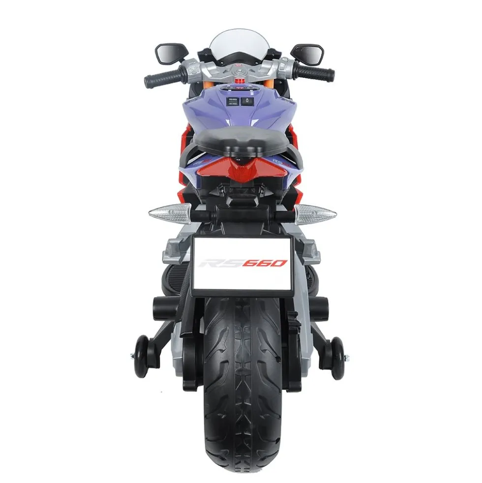 Moto cavalcabile elettrica Aprilia Rs660 Viola - Mazzeo Giocattoli