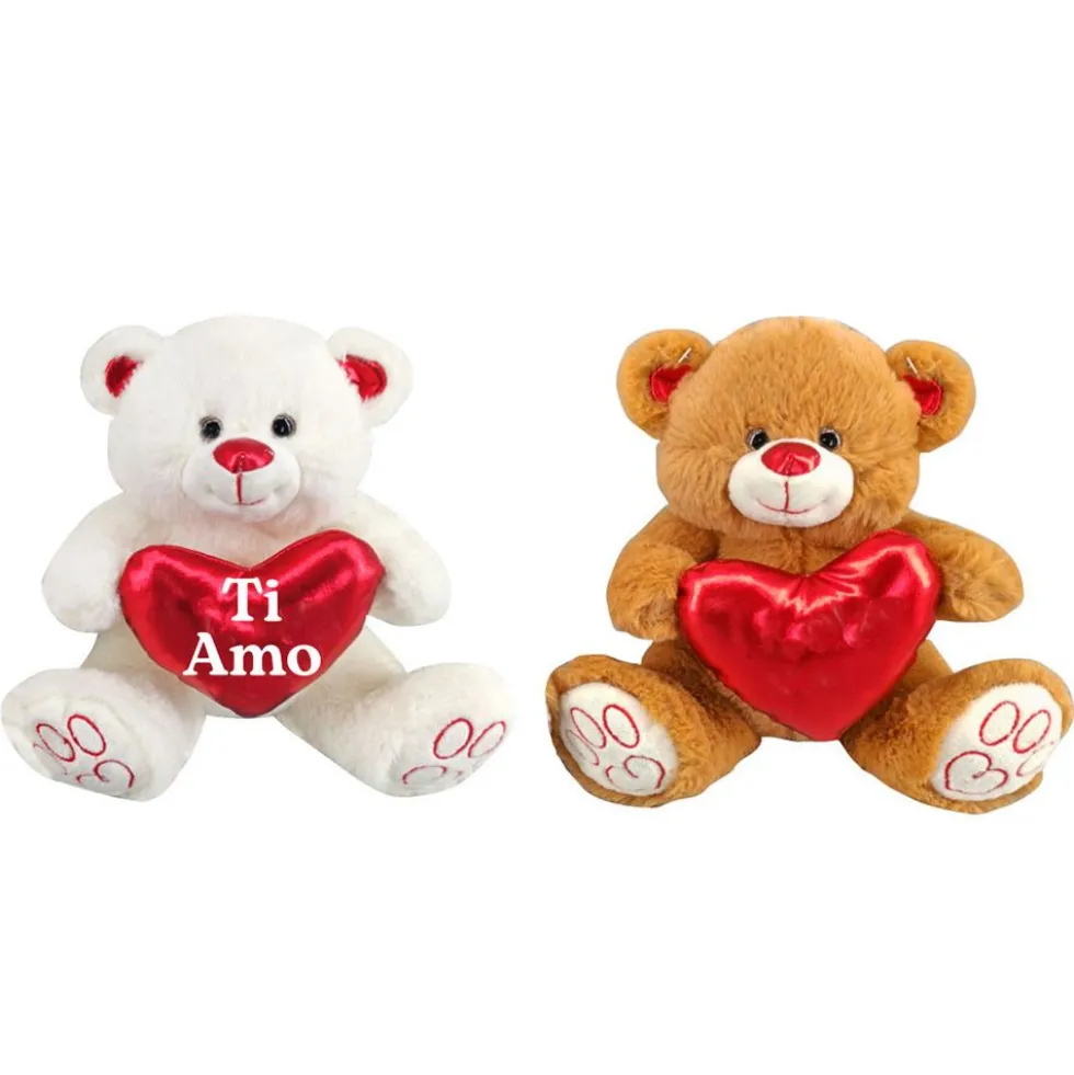 Orsetto peluche con cuore morbidì 30 cm - Mazzeo Giocattoli