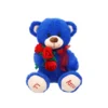 Peluche Morbidì orso blu con fiori 25 cm - Mazzeo Giocattoli