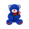 Peluche Morbidì orso blu con rosa 25 cm - Mazzeo Giocattoli