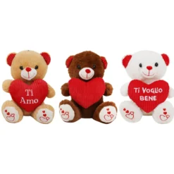 Peluche orsacchiotto con cuore morbidì 25 cm - Mazzeo Giocattoli