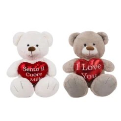 Peluche orsetto con cuore morbidì 31 cm - Mazzeo Giocattoli
