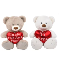 Peluche orsetto con cuore morbidì 40 cm - Mazzeo Giocattoli