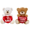 Peluche orso con cuore morbidì 35 cm - Mazzeo Giocattoli