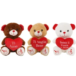 Peluche orso con cuore morbidì 30 cm - Mazzeo Giocattoli