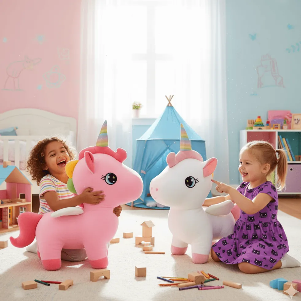 Peluche unicorno in piedi 65 cm - Mazzeo Giocattoli