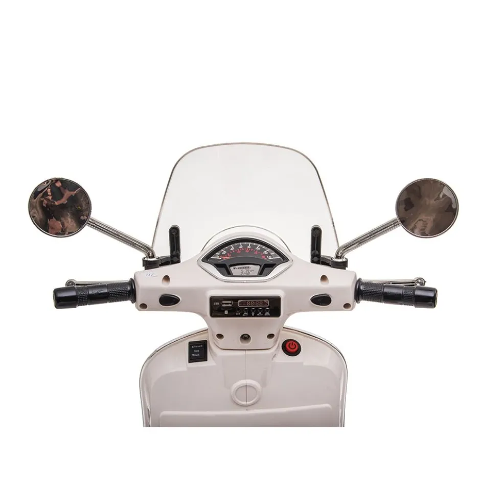Scooter elettrico Vespa Gts bianco per bambini - Mazzeo Giocattoli