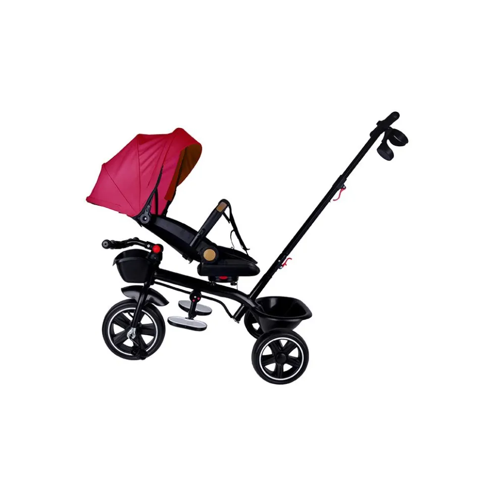 Triciclo fucsia con cappotta per bambino - Mazzeo Giocattoli