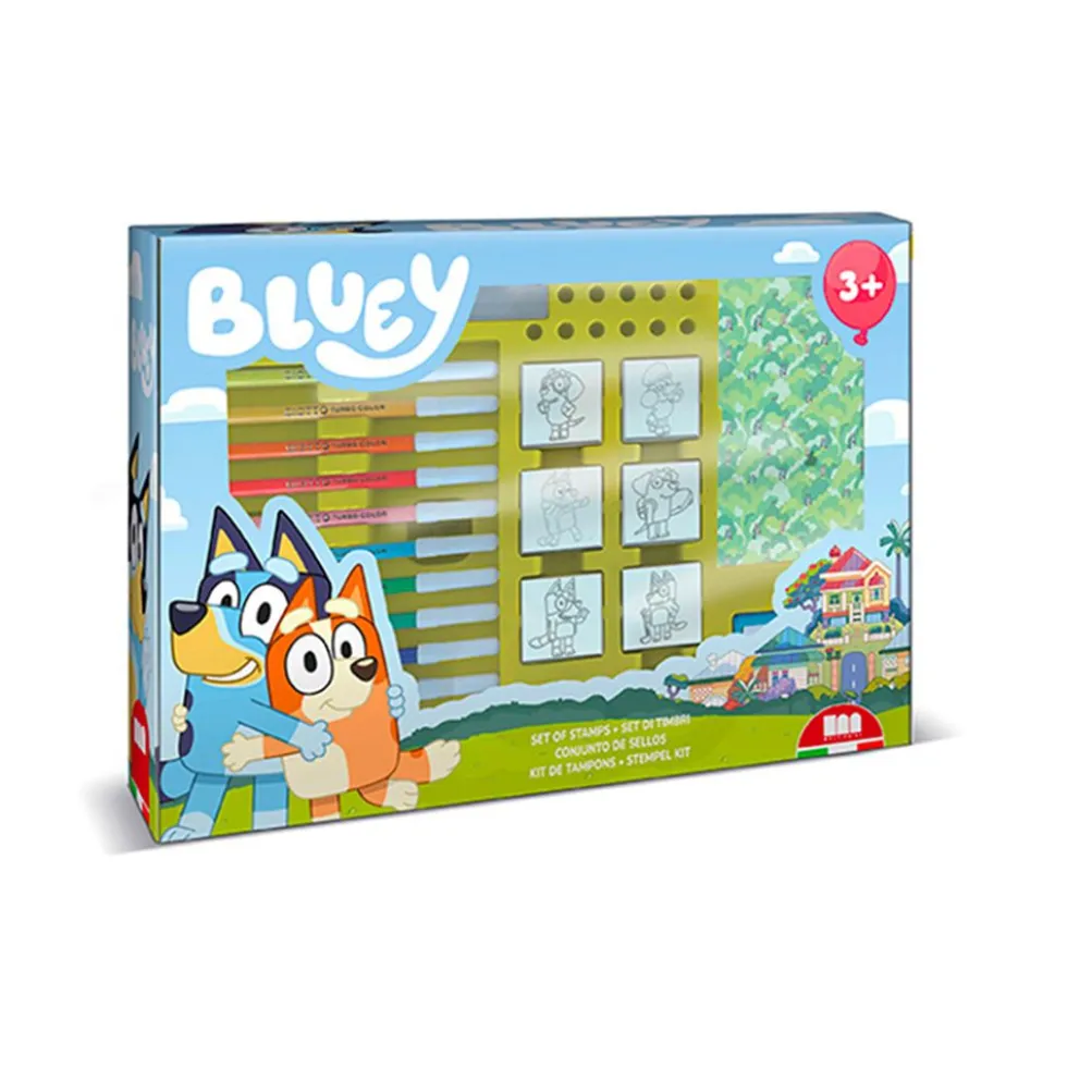 Valigiotto con Timbri e Pennarelli Bluey Multiprint